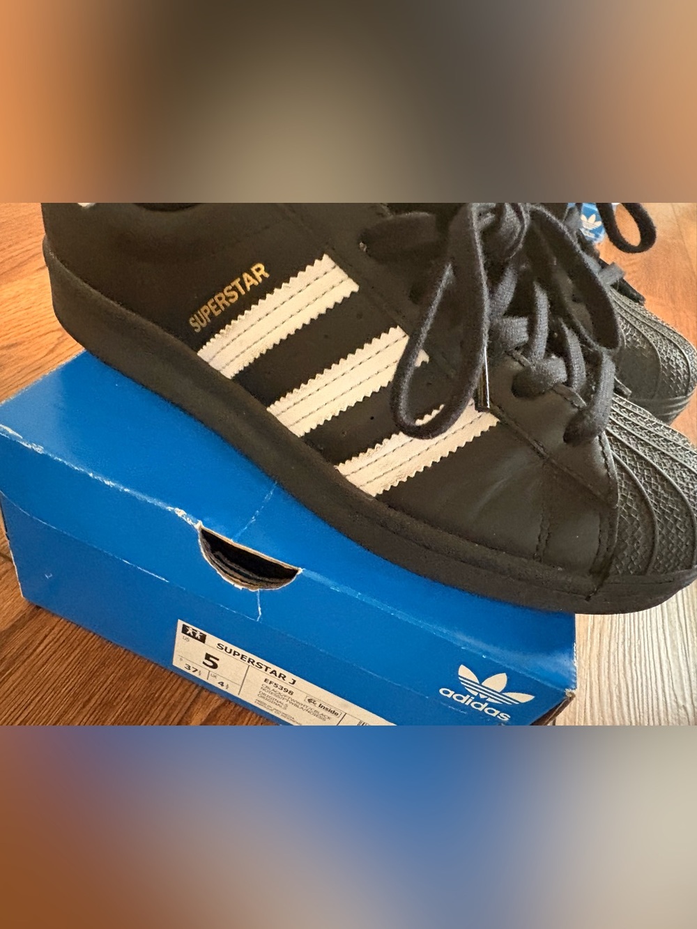 adidas Superstar Men's Black with White Stripes Sneakers